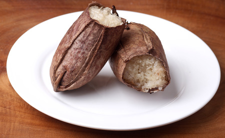 Glutinous rice cooked in pitcher plant leavesの写真素材