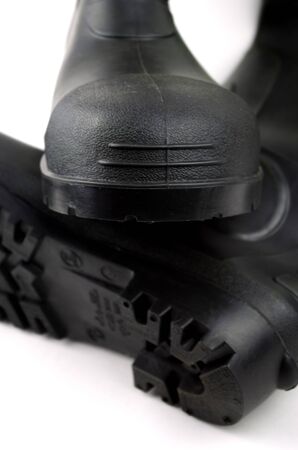 Black rubber bootsの写真素材