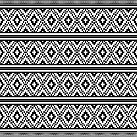 Black and white ethnic pattern. Seamless  background. Tribal ornament.の写真素材
