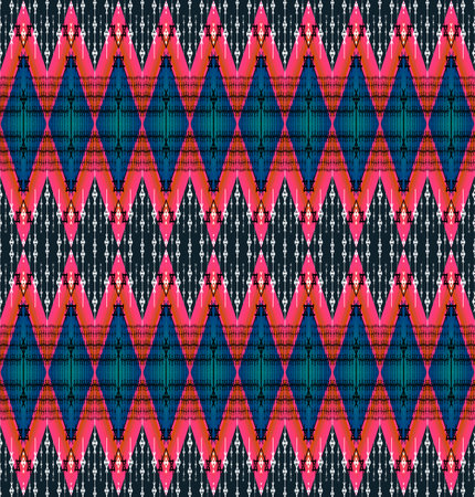Seamless background pattern. Ikat geometric folklore ornament. Tribal ethnic texture. Seamless...