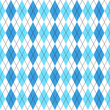 Seamless argyle pattern. Blue and white background.