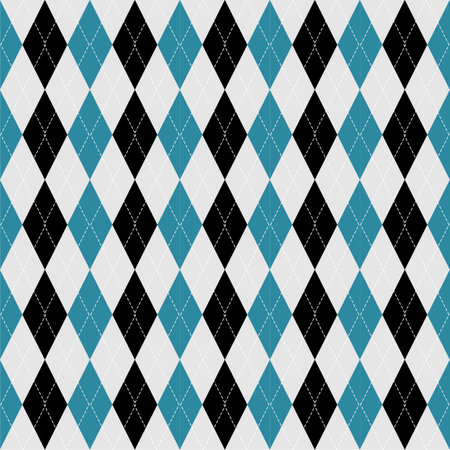 Argyle pattern. Seamless background. Blue and white plaid.の写真素材