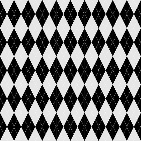 Seamless argyle pattern. Black and white background.の写真素材