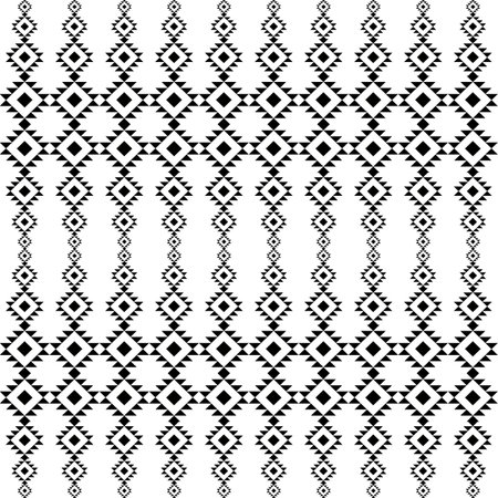 Ethnic seamless pattern in black and white. Tribal motifs.
