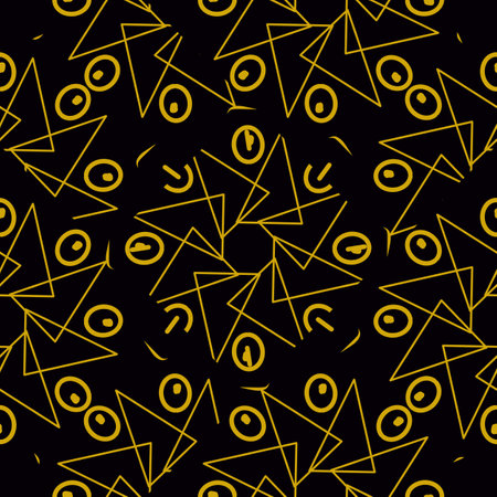 Seamless geometric pattern with circles and triangles.の写真素材