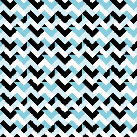 Seamless geometric pattern with black, white and blue rhombuses