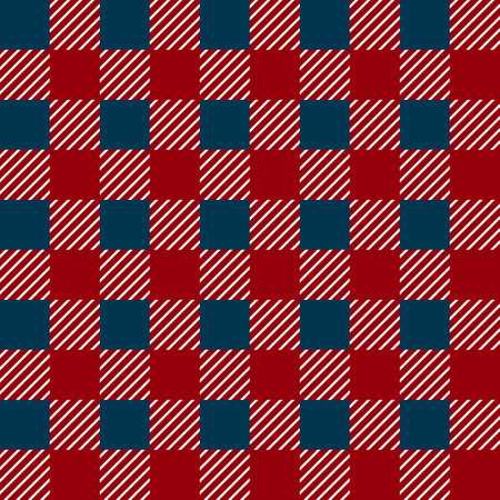 Seamless tartan pattern. Red and blue geometric background.