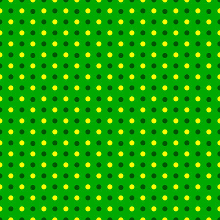 Seamless pattern with polka dots on a green background.の写真素材