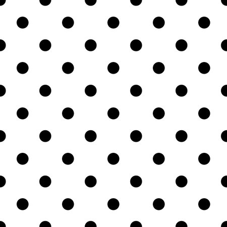 Black and white polka dot seamless pattern, polka dot backgroundの写真素材