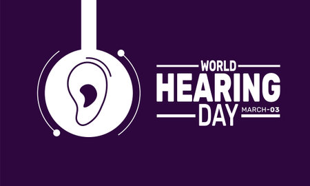World Hearing day is Celebrated in March. This holiday-themed design is perfect for backgrounds, banners, greeting cards, posters with text inscription, Classic social media posts.のイラスト素材