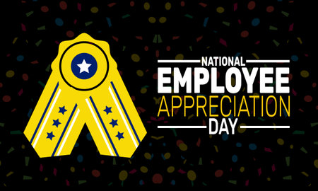 National Employee Appreciation Day. This holiday-themed design is perfect for backgrounds, banners, greeting cards, posters with text inscription, Classic social media posts.のイラスト素材