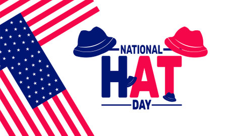 National Hat day. This holiday-themed design is perfect for backgrounds, banners, greeting cards, posters with text inscription, Classic social media posts. Vector illustrationのイラスト素材