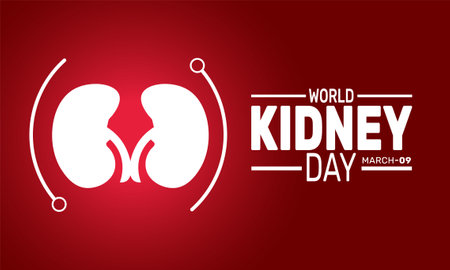 World Kidney Day is Celebrated in March. This holiday-themed design is perfect for backgrounds, banners, greeting cards, posters with text inscription, Classic social media posts.Vectorのイラスト素材