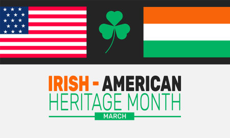 March is Irish-American Heritage Month. This holiday-themed design is perfect for backgrounds, banners, greeting cards, posters with text inscription, Classic social media posts. vector illustrationのイラスト素材