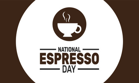 April is National Espresso Day. Holiday concept. suitable for placard, background,Greeting Card, Poster design template with text inscription, standard Social Media Post.のイラスト素材