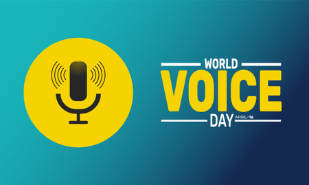 World Voice Day. Holiday concept. suitable for placard, background,Greeting Card, Poster design template with text inscription, standard Social Media Post.のイラスト素材