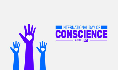 International Day of Conscience. Holiday concept. suitable for placard, background,Greeting Card, Poster design template with text inscription, standard Social Media Post.のイラスト素材