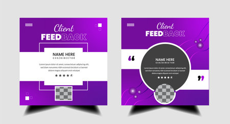 Creative Testimonial Template Quote What Our Clients Say Infographic Client feedback mediaのイラスト素材