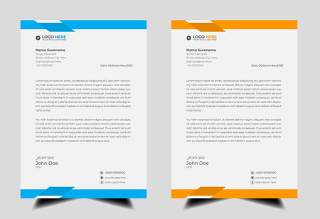 Modern Creative and Clean business style letterhead bundle of your corporate project design. vector and illustration. corporate letterhead.のイラスト素材
