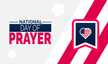 National Day of Prayer. Holiday concept. perfect for blue Background Template, placard, Banners, Cards, Posters design template, Classic Social Media Post with text inscription.のイラスト素材