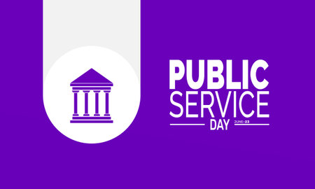 June 23 is United Nations Public Service Day. Public Service Poster, Thank You Banner, Appreciation Cards, Social Media Post or Background Design Inspiration Vector Illustrationのイラスト素材