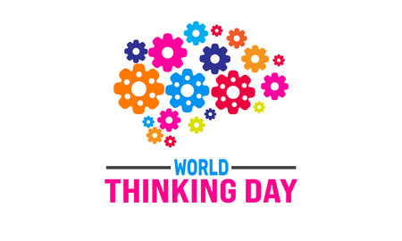 World Thinking Day. Thinking concept background template. Perfect for banners, cards, posters, social media .Vector design with text inscription and classic color for a professional lookのイラスト素材