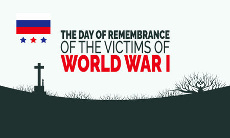 World War I Remembrance Day background, memorial concept, use for banner, poster, placard, card, and social media designのイラスト素材