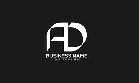 Alphabet AD or DA vector abstract monogram vector logo templateのイラスト素材