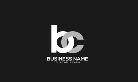 Alphabet BC or CB slim abstract monogram vector logo templateのイラスト素材