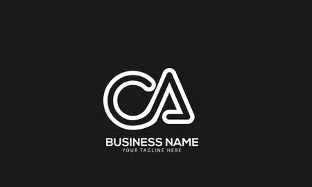 CA or AC minimal creative abstract monogram vector logo templateのイラスト素材