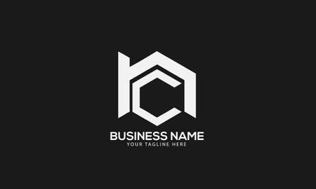 Alphabet NC or CN polygon Cubics abstract monogram vector logo templateのイラスト素材