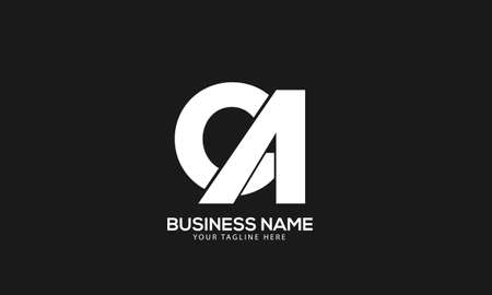CA or AC round creative abstract monogram vector logo templateのイラスト素材