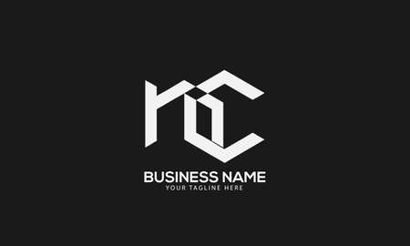 Alphabet NC or CN polygon Cubics abstract monogram vector logo templateのイラスト素材