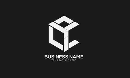 CY or YC polygon Cubics abstract monogram vector logo templateのイラスト素材