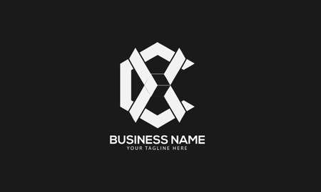 CX or XC polygon Cubics abstract monogram vector logo templateのイラスト素材