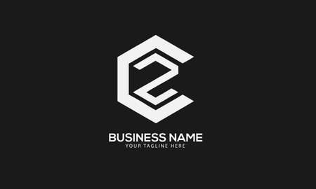 CZ or ZC polygon Cubics abstract monogram vector logo templateのイラスト素材