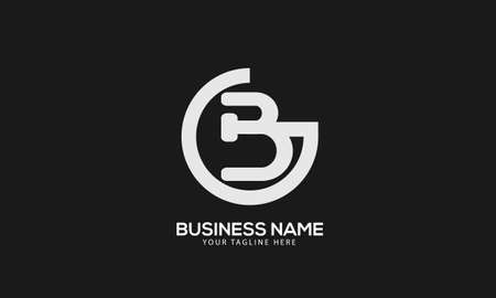 Alphabet BG or GB abstract monogram vector logo templateのイラスト素材
