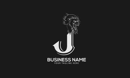 Alphabet J initial abstract monogram vector logo templateのイラスト素材