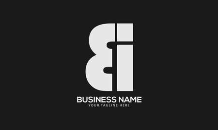 Alphabet BI or IB abstract monogram vector logo templateのイラスト素材
