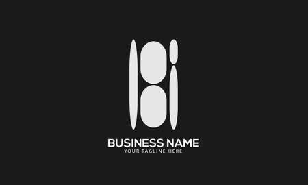 Alphabet BI or IB stone block monogram vector logo templateのイラスト素材