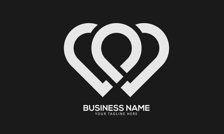 JP or PJ abstract logo monogram creative heart lookのイラスト素材
