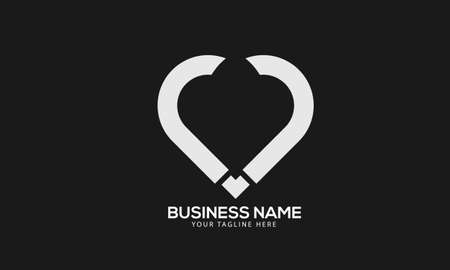 JJ initial heart love monogram abstract logoのイラスト素材