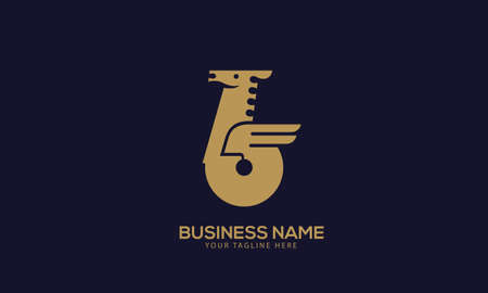 Alphabet BF or FB sea horse gutair monogram vector logo templateのイラスト素材