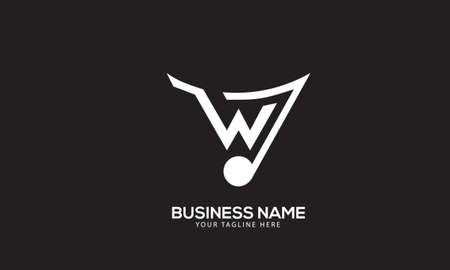 Alphabet WJ or JW music sound vector logo templateのイラスト素材