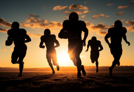 Group Running in Grassの素材