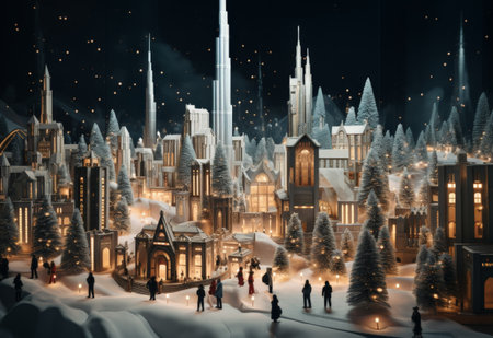 Illuminated Christmas Cityscapeの素材