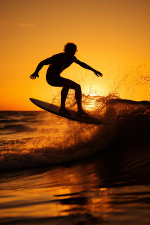 Person Riding Surfboard on Ocean Waveの素材
