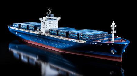 Massive Container Ship Laden With Containersの素材