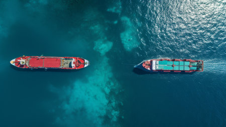 Two Boats in Proximity on a Body of Waterの素材