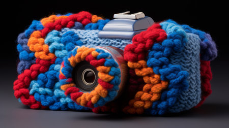 Colorful Knitted Case Adorns Cameraの素材